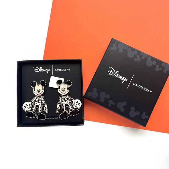 Baublebar Disney Mickey Mouse Skeleton Earrings - Halloween Glow In The Dark - Picture 2 of 3